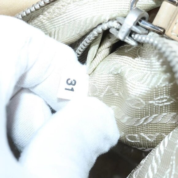 PRADA Shoulder Bag Nylon 2way Beige Silver Auth bs20501 - Picture 11 of 16